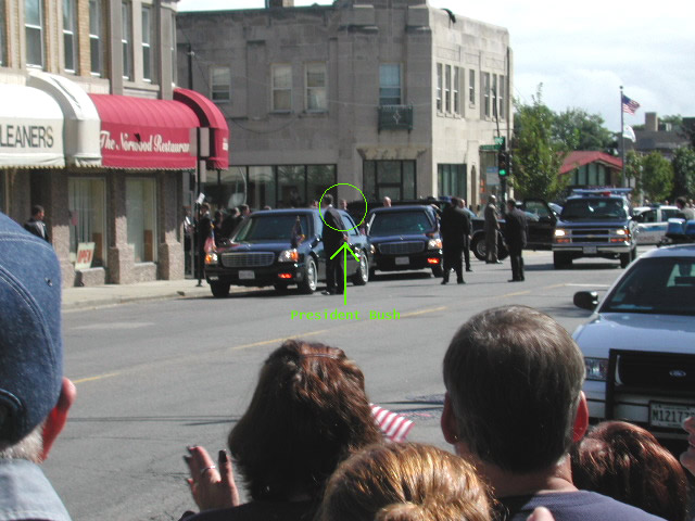 President Bush Leaves Norwood Restaurant